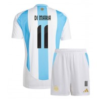 Argentina Angel Di Maria #11 Hemmadräkt Barn Copa America 2024 Kortärmad (+ Korta byxor)
